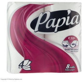 تصویر دستمال توالت پاپیا مدل B Side بسته 8 عددی 
