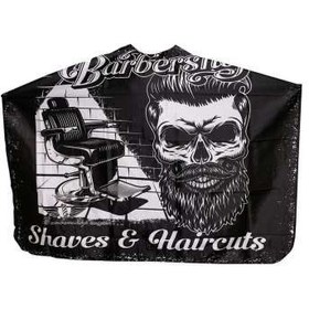 تصویر پیشبند آرایشگری طرح مرد و صندلی آرایشگری 