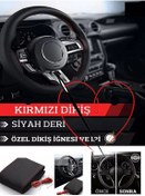 تصویر محصولات فرمان خودرو روکش چرمی سازگار مزدا CX3 2015 با دوخت قرمز Genel Markalar 