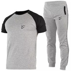 تصویر ست تیشرت و شلوار مردانه آستین کوتاه Nike ساده یقه گرد 