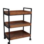 تصویر ترالی چوبی سه طبقه MDF 