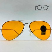 تصویر عینک آفتابی ریبن RayBan کد 3025 فلزی نقره‌ای با لنز نارنجی 