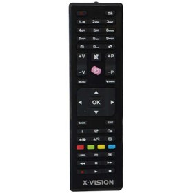 تصویر ریموت کنترل تلویزیون ایکس ویژن دکمه بنفش 