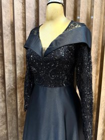 تصویر لباس مجلسی زنانه نگارین سایز ۴۸ مشکی 
