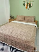 تصویر روتختی مخمل طرح گیس بافت ۴ تکه دونفره 