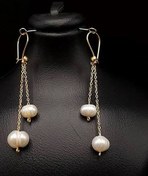 تصویر گوشواره دو لاین مروارید کد G1559 