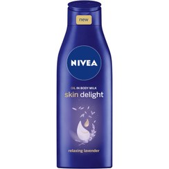 تصویر روغن اسطوخودوس در شیر بدن تسکین دهنده و شادابی بخش پوست نیوآ Nivea 