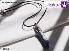 تصویر پلاک سودالیت همراه بند چرم ی کد 146885 