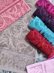 تصویر حوله دستی ۳۰ در۶۰ گل 