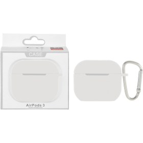 تصویر کاور محافظ سیلیکونی پاک کنی مدل AirPods 3 - سفید ( ضخیم ) 