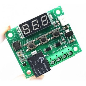 تصویر ماژول دما و رطوبت دیجیتال XH-W1209 با نمایشگر و کلیدهای کنترلی 