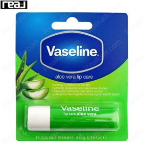 تصویر بالم لب وازلین (Vaseline) مدل آلویه ورا مرطوب کننده و بالم لب