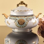 تصویر سوپ خوری چینی طرح ورساچه فیروزه ای مدل FP080 