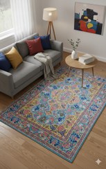 تصویر فرش دستباف تمام ابریشم 70رج قواره زرع و نیم طرح تاج 