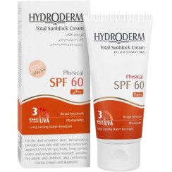 تصویر ضدآفتاب رنگی فیزیکال هیدرودرم SPF 60(بژ روشن) 