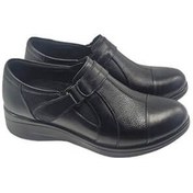 تصویر خرید کفش طبی درمانی زنانه چرم مشکی کد 134 