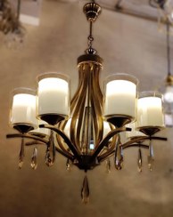 تصویر لوستر سقفی ۶ شاخه فلزی مدل غنچه 