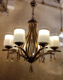 تصویر لوستر سقفی ۶ شاخه فلزی مدل غنچه 