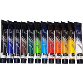 تصویر رنگ اکریلیک پارس بسته ۱۲ عددی حجم ۲۱ میلی لیتر 