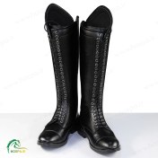 تصویر چکمه سوارکاری هوسپا مدل بندی پشت زیپ مشکی 