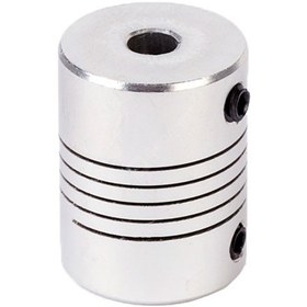 تصویر کوپلینگ انعطاف پذیر 5*5 آلومینیومی Aluminium Flexible Shaft Coupling 5mm to 5mm 19*25mm