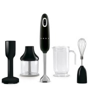 تصویر گوشت کوب ۴ کاره اسمگ رنگ مشکی HBF22BLEU Smeg Hand Blender With Accessories, HBF22BLEU