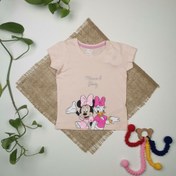 تصویر تیشرت نوزادی دخترانه آستین کوتاه برند disney طرح مینی موس گلبهی رنگ 