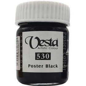 تصویر گواش تک رنگ وستا کد Poster Black 530 حجم 30 میلی لیتر 