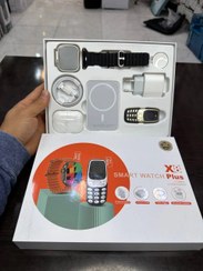 تصویر پک ساعت هوشمند X8 PLUS UINQE COMBINATION همراه با موبایل و ایرپاد و پاور بانک و ... Smart watch X8 plus
