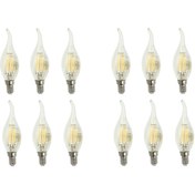 تصویر لامپ فیلامنتی 5 وات نمانور مدل اشکی پایه E14 مجموعه 12 عددی 