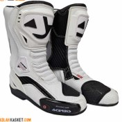 تصویر پوتین موتور سواری Acerbis سفید مشکی Black and white Acerbis motorcycle boots