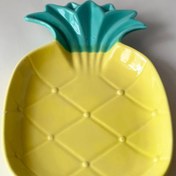 تصویر بشقاب گود سرامیکی آناناس صورتی 