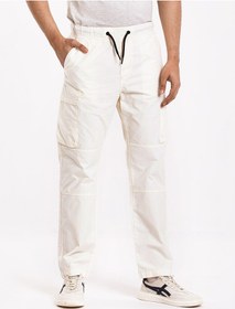 تصویر شلوار کتان رنگ کرم با طراحی کارگو برند gentle park COTTON OFF WHITE CARGO PANT