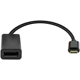 تصویر تبدیل USB 3.1 Type C به دیسپلی پورت کیفیت 4K@60Hz بدنه ABS فرانت Faranet Type-C 3.1 to DisplayPort 4K@60Hz Adapter black ABS