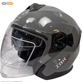 تصویر کلاه کاسکت بدون فک طوسی براق کد 608 Glossy gray helmet without jaw, code 608