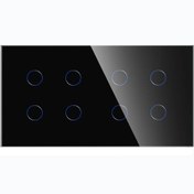 تصویر کلید هشت پل لمسی هوشمند tuya سری اکو WiFi_ Zigbee - مشکی / WiFi 