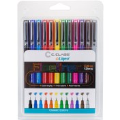 تصویر روان نویس سی کلاس مدل فاین لاینر بسته ۱۲ عددی نوک نمدی 