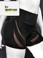 تصویر شورتک کمر گنی ورزشی زنانه کد 001 ا womens sports waist shorts code 001 womens sports waist shorts code 001
