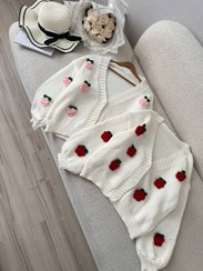 تصویر بافت زنانه پاییزی و زمستانی گلی | جدیدترین مدل بافت شیک دخترانه ۲۰۲۵ - گل 