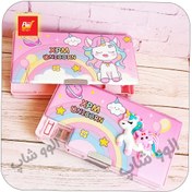 تصویر جامدادی مگنتی اسکویشی بزرگ طرح یونیکورن اسپینر دار 