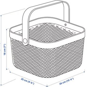 تصویر سبد فلزی دسته چوبی مشکی ایکیا RISATORP 
