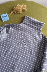 تصویر بلوز بافت زنانه راه راه یقه اسکی وارداتی 