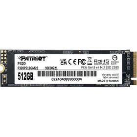 تصویر اس اس دی 512 گیگابایت پاتریوت مدل P320 M.2 2280 PCIe Gen3 NVMe Patriot P320 M.2 2280 PCIe Gen3 NVMe 512GB Internal SSD