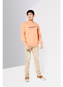 تصویر سویشرت آستین بلند یقه گرد مردانه با لوگوی برند، نارنجی برند diesel Men Crew Neck Long Sleeve Brand Logo Sweatshirt, Orange