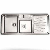 تصویر سینک ظرفشویی توکار استیل البرز مدل 854 دو لگن 