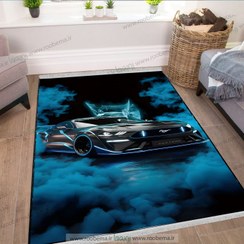 تصویر فرش اتاق گیم پسرانه طرح ماشین مسابقه ای خفن FM-1543 