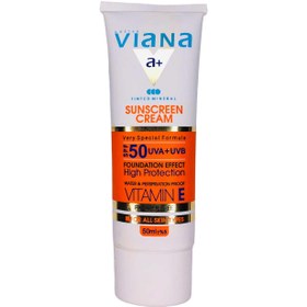 تصویر کرم ضد آفتاب ویانا رنگی 1 بژ روشن spf 50 