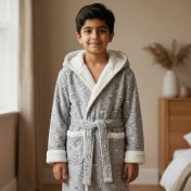 تصویر حوله تن‌پوش کودک BMA با طرح کرگدن و داخل کرکی سوپرسافت – سایز 6 