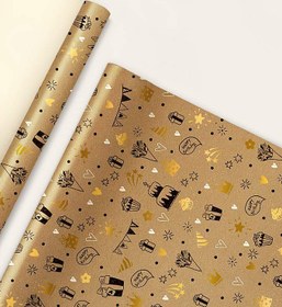 تصویر 3 برگ کاغذ کادو طلاکوب_ 501220 