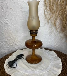 تصویر آباژور رومیزی چوبی 